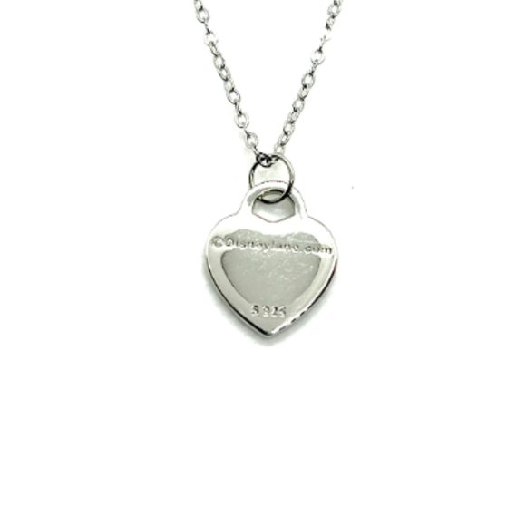 Sterling silver cruise line inspired embedded script heart necklace - Picture 2 of 5